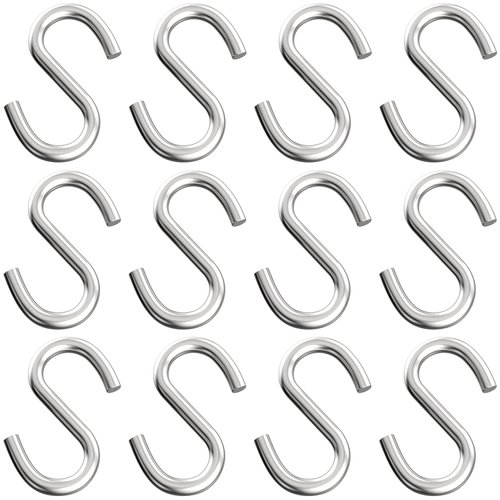Axe Sickle 12 Pcs 2.3 Inch S Hook 304 Stainless Steel Hanging Hooks for Hanging Products or Items, Chain Hardware