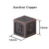 DNDND Ancient Copper D6 Metal Dice Set, Metal Dice 6 Sided Set of 6 Solid Metallic Dice with Free Black Velvet Bag for D&D Pathfinder Shadowrun or GURPs