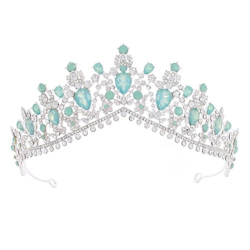 Woeoe Crystal Women Wedding Tiara Rhinestone Silver Bridal Crown Princess Tiara Headband Costume Birthday Party Hair Accessories