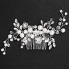 Yovic Crystal Bride Wedding Hair Comb Silver Bridal Headpieces Rhinestone Pearl Hair Pieces Bridesmaid Side Combs Hair Accessories for Women and Girls(Silver-3)