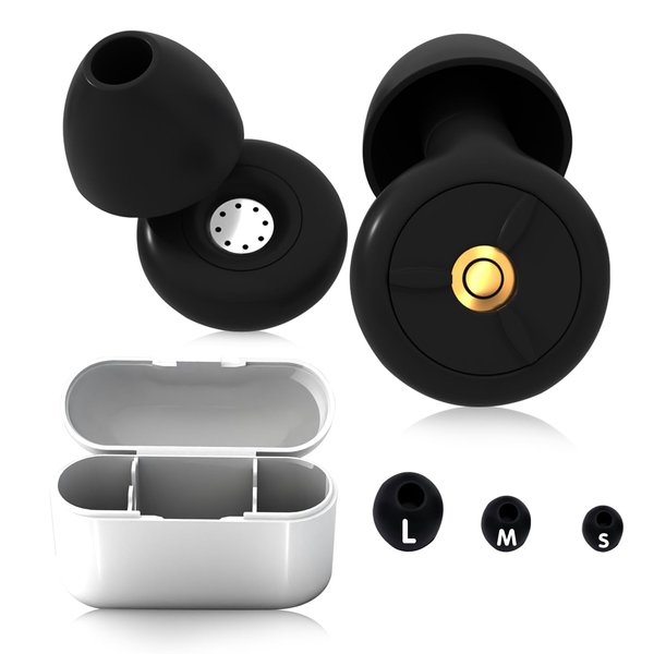 Quiet Ear Plugs Fidelity Hearing Protection for Any occasion Ear Plugs for Noise Reduction Learning Airplanes Motorcycles Work & Noise Sensitivity 6 Ear Tips in S/M/L-25dB-30dB Noise Cancelling -Black