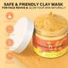 RIHAKO Turmeric Vitamin C Clay Mask -Turmeric Facial Mask - Clay Face Mask Skincare, Deep Cleansing Face Mask, Acne Face Mask for Dark Spots, Dull Skin, Refining Pores and Controlling Oil