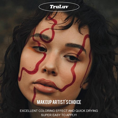 tru4mi -Water Activated Eyeliner -Wet Liner Makeup - Smudge Proof Face Body Paint - Skin Safe & Child Friendly - “TruLuv” Red -10g/container