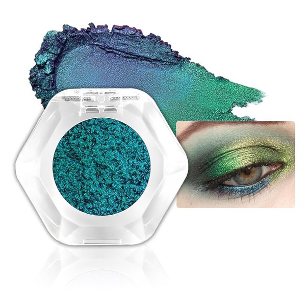 Holographic Glitter Multichrome Eyeshadows Makeup, Sparkly eyeshadow, Metallic Chameleon Eyeshadow, Multi-Dimensional Eye Looks, Festive Face and body Painting (10)