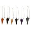 Dowsing Pendulum healing metaphysical (Pack of 6) Carnelian Red Labradorite Golden Quartz Tiger eye Amethyst Lapiz