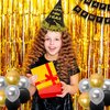 New Years Eve Party Supplies 2025 for 12, New Years Eve Party Decorations, 6 Hat, 6 Glasses, 12 blowouts, 6 Table Centerpiece, 2 Foil Fringe Curtains, 18 Balloons