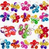 100 Packs Bluk Flowers Rainbow Mini Pop Fidget Keychain , Birthday Party Favors ，for Kids boy and Little Girl Summer Student Prize Gifts