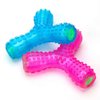 MPP 5" Wish Bone Dog Toy Durable Giggle Sound Gum Massaging Teeth Clean Chew Fetch (Full Set - Both Colors)