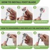BALUCA Callus Shaver Remover with 10 Replacement Blades – Stainless Steel Comfort Grip Foot Corn Scraper Heel Rasp, Professional Grade Foot Care Pedicure Tool for Effortless Callus Removal - Silver
