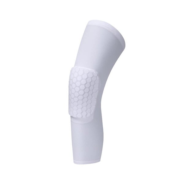 LARDROK Breathable Basketball Shooting Sport Safety Kneepad Honeycomb Pad Bumper Brace Kneelet Protective Knee pads rodilleras(White - 1 Pieces, M)