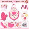 GIFTINBOX Kids Cooking and Baking Chef Set, 25PCS with Kids Apron,Chef Hat&Utensils Kids Cooking Set, Toddler Dress Up and Pretend Play Kitchen Toys, Birthday Toys for 3 4 5 6 7 8 Yr Old Girls Boys