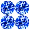 Hlonon 4 Pack Cheerleader Pom Poms Sports Dance Cheer Plastic Pom Poms Cheerleading for Sports Team Spirit Cheering(Blue White,50g)