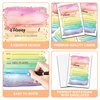 YQV Colorful Rainbow Birthday Party Invitations, 20-Count Watercolor Rainbow Glitter Birthday Party Invites With Envelopes-HBYQK-B59