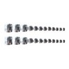 MISUD Chrome Press on Toenails Glossy Fake Toe Nails Glue on Toenails Flash Acrylic Toe Fake Nails Metallic Silver Stick on False Toenails with Design Full Cover Press-on ToeNails for Women 24pcs