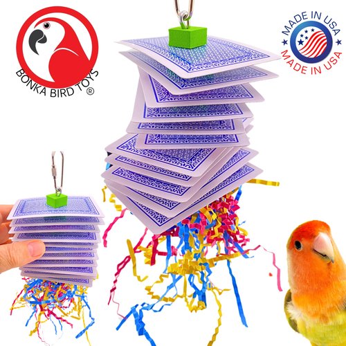Bonka Bird Toys 1472 Small Poker Shred Bird Toy Parrot cage Craft Cockatiel Parakeet Forage Shred Budgie Accessories Assorted chew Supplies