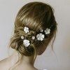 Bartosi Flower Hair Clips Floral Hair Pin Rhinestone Bridal Decorative Bobby Pins Wedding Hair Accessories for Women and Girls (Pack of 5)
