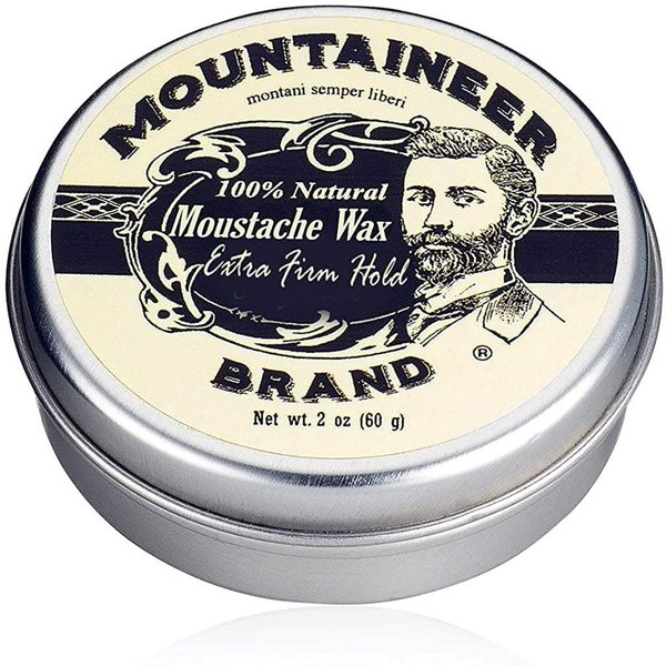 Mountaineer Brand Mustache Wax for Men | 100% Natural Beeswax and Plant Based Oils | Grooming Beard Moustache Wax Tin | Long-Lasting Extra Firm Hold | Smooth, Condition, Styling Balm | Unscented 2oz