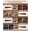 Eyebrow Pencil-2Pcs Dark Brown Retractable Eye Brow Pencil with Brow Brush,Long-Lasting Waterproof Eyebrow Tint Pen,Eyebrow Pencil for Fill & Sculpt Brow,Create Natural Eye Brow Makeup for Women-03