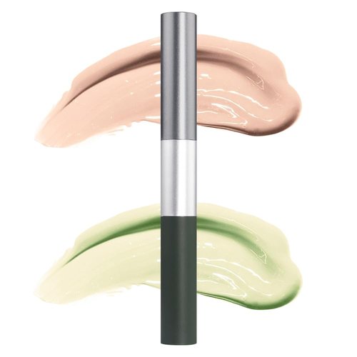 Kaely Dual-Ended Concealer Stick,Acne Dark Spot Corrector Makeup Pen,Concealer Full Coverage for Dark Circles,Face Contour Color corrector de ojeras,under Eye Brightener Waterproof,02 Green+Neutral