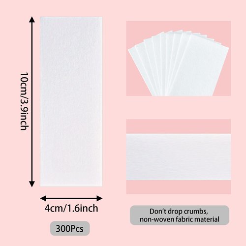 Wax Strips for Hair Removal, 300 Pieces SEPGLITTER 1.6 x 3.9 Inch Non Woven Waxing Strips Face Wax Paper Strips for Women Facial Body Arms Legs Hair Cleaning and Remover