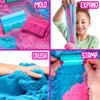 SLIMYSAND by Horizon Group USA, 1.5lbs. of Moldable, Stretchable, Expandable Play Sand, Neon Pink & Blue Cotton Candy Scented, Slimy Play Sand in Reusable Bucket, Non Stick, A Sensory Activity