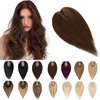 SEGO Human Hair Toppers for Women With Thinning Hair 7 * 13CM Silk Base 100% Real Human Hair Clip in Top Wiglet Hair Pieces -10 Inch No Bangs Medium Brown