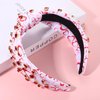 YAHPERN Valentine’s Day Headband for Women Red Pink Heart Knotted Headband Jeweled Rhinestone Crystal Wide Top Knot Hairband Valentine’s Day Hair Accessories Holiday Gifts (Red Heart)