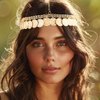 Aukmla Coins Head Chain Gold Sequin Headpiece Hair Chains Festival Costume Headband Hair Accessories for Women and Girls