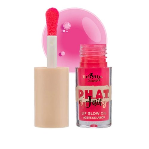 Italia Deluxe P.H.A.T. n' Juicy Lip Glow Oil Lip Gloss (As If), 0.12 Fl Oz (Pack of 1), That's Hot