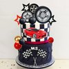 27 PCS Racing Wheel Cake Topper Tyre Cake Decorations for Man Boy Kid Birthday Party Racing Theme Party Race Car Party Favor Supplies (01)