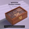 Ajuny Wooden Puzzles Box Set (6 Games) Brain Teaser for Teens & Adults, IQ Test Interlocking 3D Puzzles, Handcrafted Rustic Patio Decor, Unique Gift for Christmas and Birthdays