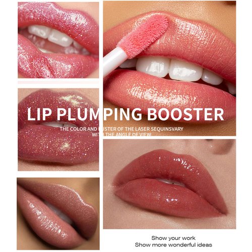 JUR MORNIER Shimmer Glitter Lip Gloss Oil,6 Color Hydrating Sparkly Lipstick,Non-Sticky Fresh Texture Lip Oil,Long Lasting Moisturizing Lip Makeup (#01)