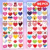 Heart Temporary Tattoos - Valentine Tattoos 96PCS Love Themed Stickers for Kids Birthday Party Supplies, Decorations, Favors, and Prizes - Cute Gifts for Boys and Girls