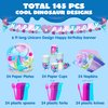 JOYIN 145 Pcs Mermaid Birthday Party Supplies with Banner, 24 Serves Mermaid Tableware Set with Plates, Cups, Napkins, and Cutlery Sets for Mermaid Themes Party Kids 6 7 8 Years