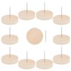 FREEBLOSS 10pcs Single Steel Needle Doll Holders Steel Needle Doll Stands Needle Felting Doll Display Holders with Wooden Base for Crochet Dolls Felting Animal Dolls