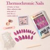 GLAMERMAID Hot Pink Press on Nails Medium Almond, Black Checkerboard Fake Nails Short Oval, Neon Glue on Nails with Love Heart, Stiletto False Nail Kits with Y2K Design, Stick on Nails Set for Wmoen