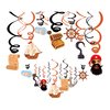 Kristin Paradise 30Ct Pirate Hanging Swirl Decorations, Pirates of the Caribbean Party Supplies, Birthday Theme Decor for Boy Girl Baby Shower, 1st Bday Favors Idea