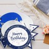 Nelbiirth Happy 15th Birthday Blue & Silver Glitter Swirls Streamers Party Decorations - 15 Pcs 15th Birthday Hanging Swirls Streamers Kit,Cheers to Fifteen Years Old Bday Party Sign.