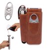 AMANCY Portable Cigar Case Flask Gift Set - 2 Finger Cigar Case with 2 Oz Stainless Steel Flask and Cutter