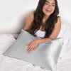 Kitsch Satin Pillowcase for Hair & Skin | Softer Than Silk Pillow Cases | Cooling Satin Pillowcase with Zipper | Pillow Case Covers | Satin Pillow Cases Standard Size (Silver, 1 Pack)
