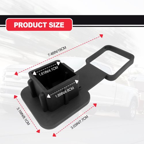 Trailer Hitch Cover, Trailer Hook Dust-Proof Plug, Square Mouth Protection Cover, Tow Hitch Covers Plug Insert Receiver Tube Cover Cap Fit for 2 Inch Hitch Receivers (Black)