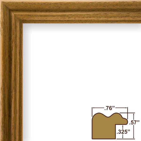 Craig Frames 200ASH105 8 by 10-Inch Picture Frame, Wood Grain Finish, 0.75-Inch Wide, Natural Brown