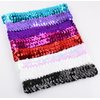 Kenz Laurenz Sequin Headbands Elastic Stretchy Headband for Girls Kids Women Flapper Roaring 20s Great Gatsby 1920s Hair Band Cute Princess Head Bands (Blue)