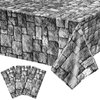Irenare Stone Wall Tablecloths, Medieval Themed Party Decorations Supplies Disposable Plastic Brick Stone Tablecloth Castle Brick Wall Table Covers for Halloween Birthday Party Favors(3 Pack)