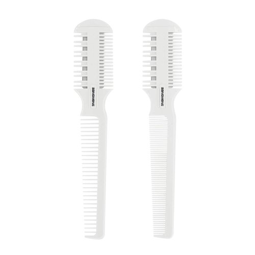 BANGMENG Hair Cutter Comb, 2 Pieces of Dense Teeth + Wide Teeth Shaper Hair Razor With Comb,Split Ends Hair Trimmer Styler, Double Edge Razor Blades For Thin & Thick Hair Cutting and Styling.