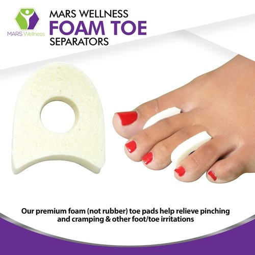 Premium Foam Toe Separators - Toe Spacers for Corn, Bilster, and Hammer Toe Relief - 1/4 Inch - Bulk Pack of 100 Toe Pads