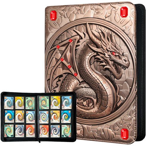 Card Binder 9 Pocket, 20 Double Sided Pages for 360 Side Loading Slots for Lorcana, Magic The Gathering, Board, Collectible or MTG, TCG Trading Card Game Protective Folder Album
