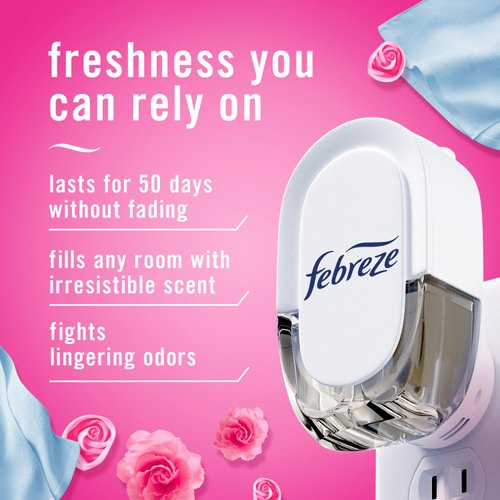 Febreze Odor-Fighting Fade Defy PLUG Air Freshener Refill, Downy April Fresh, (3) .87 fl. oz. Oil Refills