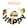 Construction Birthday Banner Dump Truck Party Decorations Pre-Assembled Builder Bulldozer Excavator Tank Truck Garland Supplies