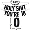 Black Glitter Holy Shit You're 18 Banner, Time to Adult/Happy 18th Birthday/Cheers to 18 Years, 18th Birthday Party Decorations Supplies